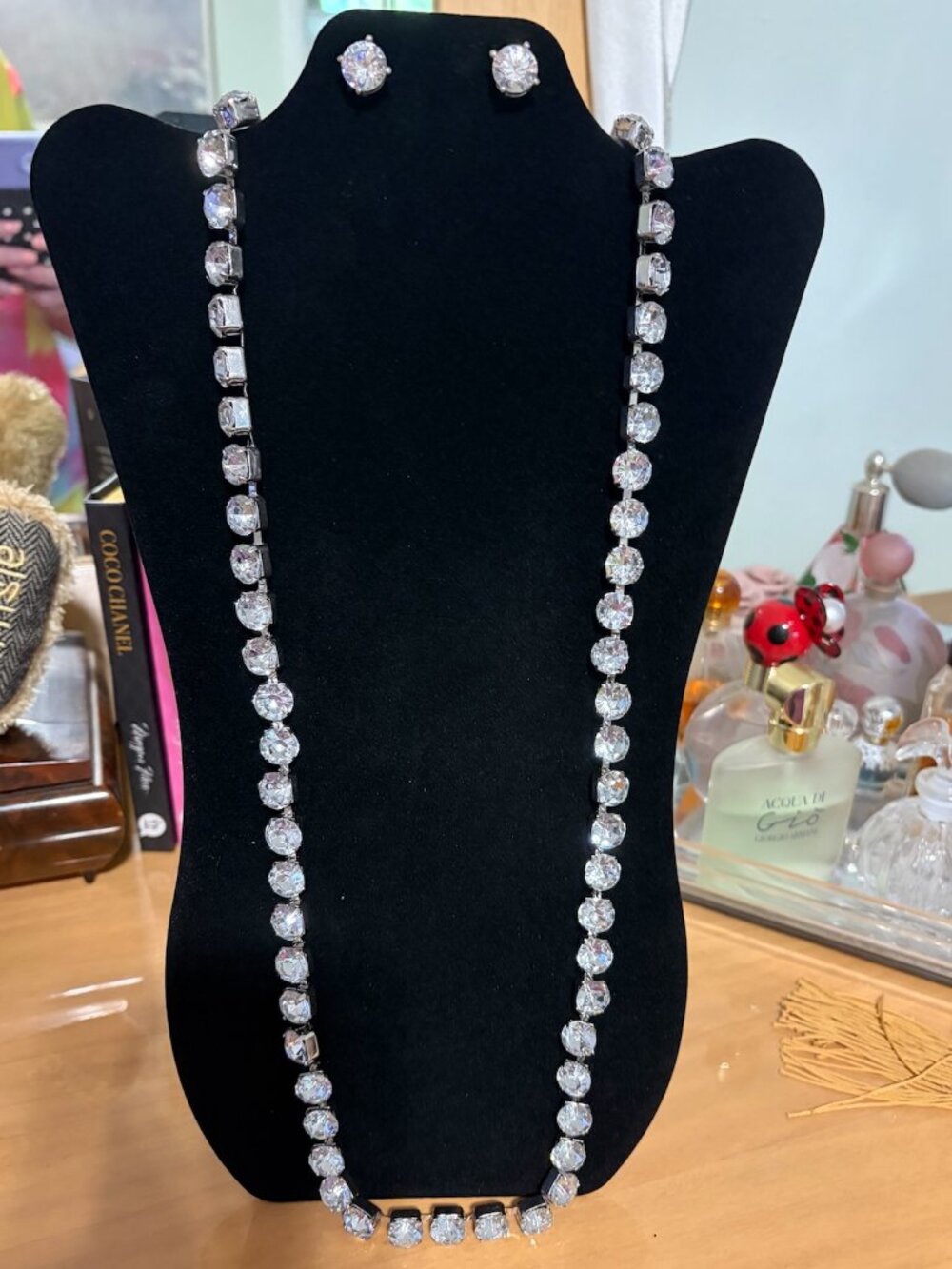 BLING BLING AT ITS FINEST!  LONG OF XL RHINESTONE STUDS WITH EARRINGS - NWT